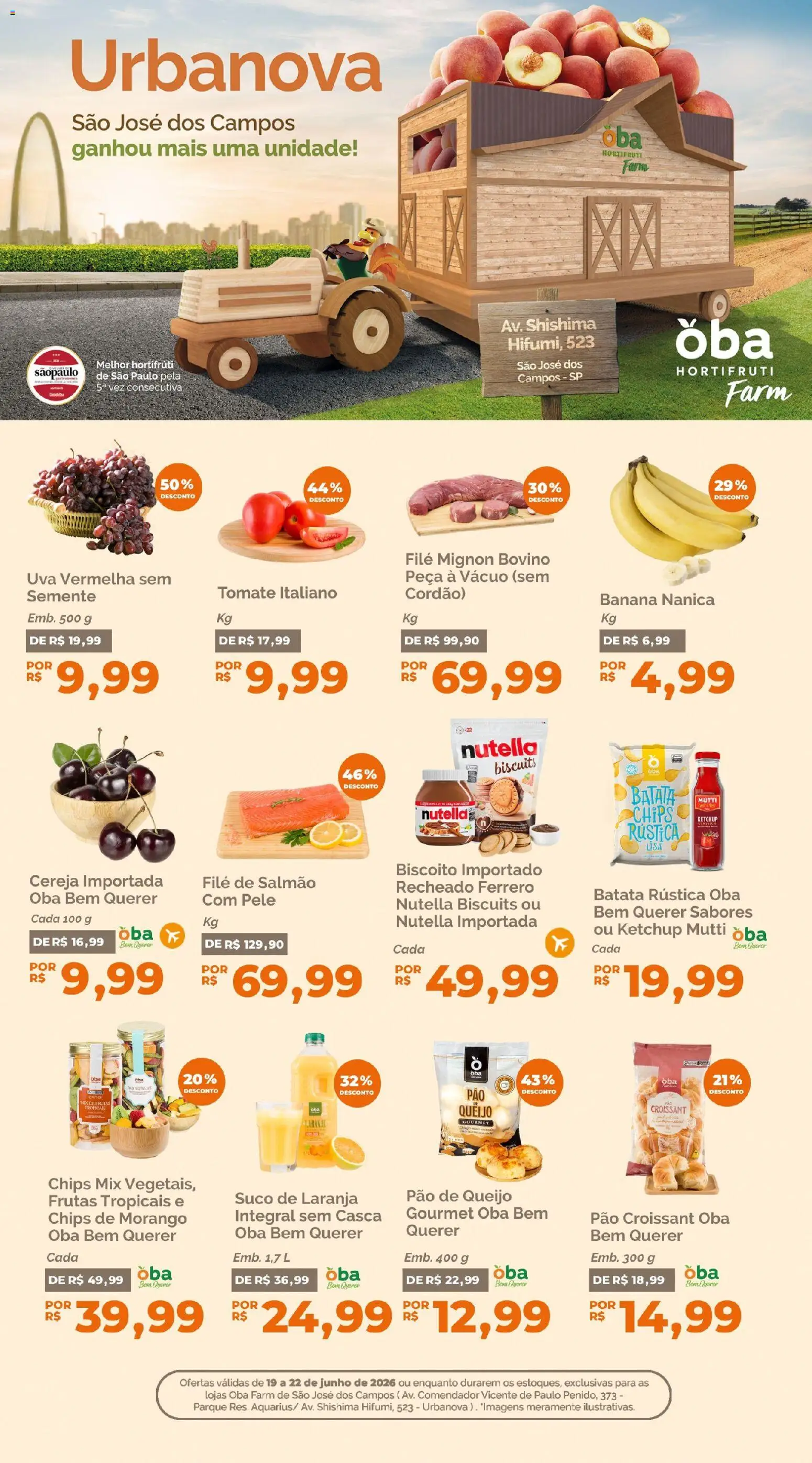 Pré-Visualização do folheto "Oba Hortifruti ofertas Urbanova" da loja Oba Hortifruti válido a partir de 19/06/2026