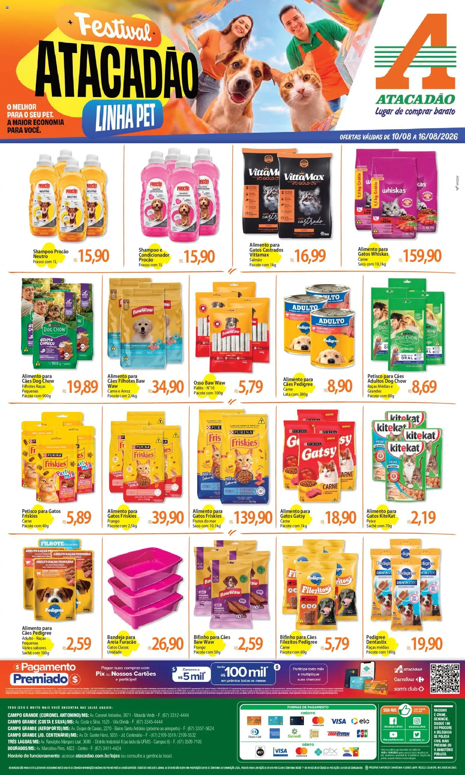 Pré-Visualização do folheto "Atacadão ofertas - MS" da loja Atacadão válido a partir de 10/08/2026 - Shampoo, Peixe, Arroz, Frango, Areia, Bandeja, Condicionador, Frutos do mar
