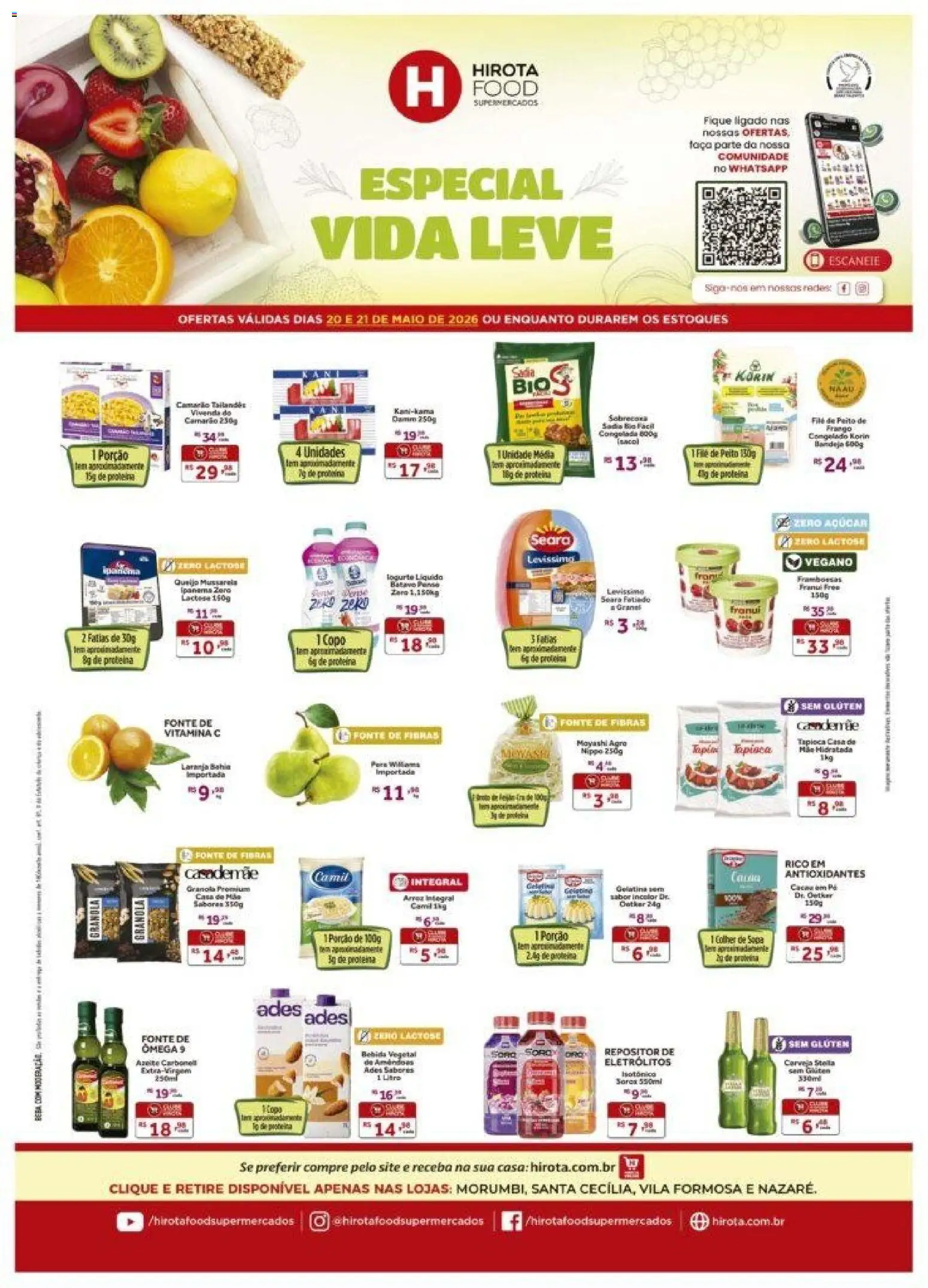 Pré-Visualização do folheto "Hirota Food ofertas Vida Leve" da loja Hirota Food válido a partir de 20/05/2026