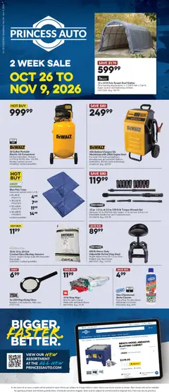 Un aperçu du dépliant Princess Auto flyer - 2 Week Sale! du magasin Princess Auto est valide à partir 26 oct. 2026