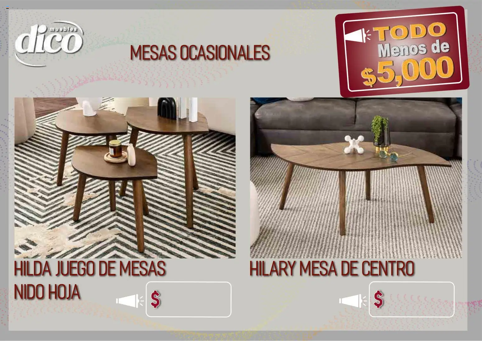 Vista previa las ofertas de la tienda Muebles Dico - Muebles Dico catálogo Todo menos de 5000 Pacifico desde el 09/04/2026 