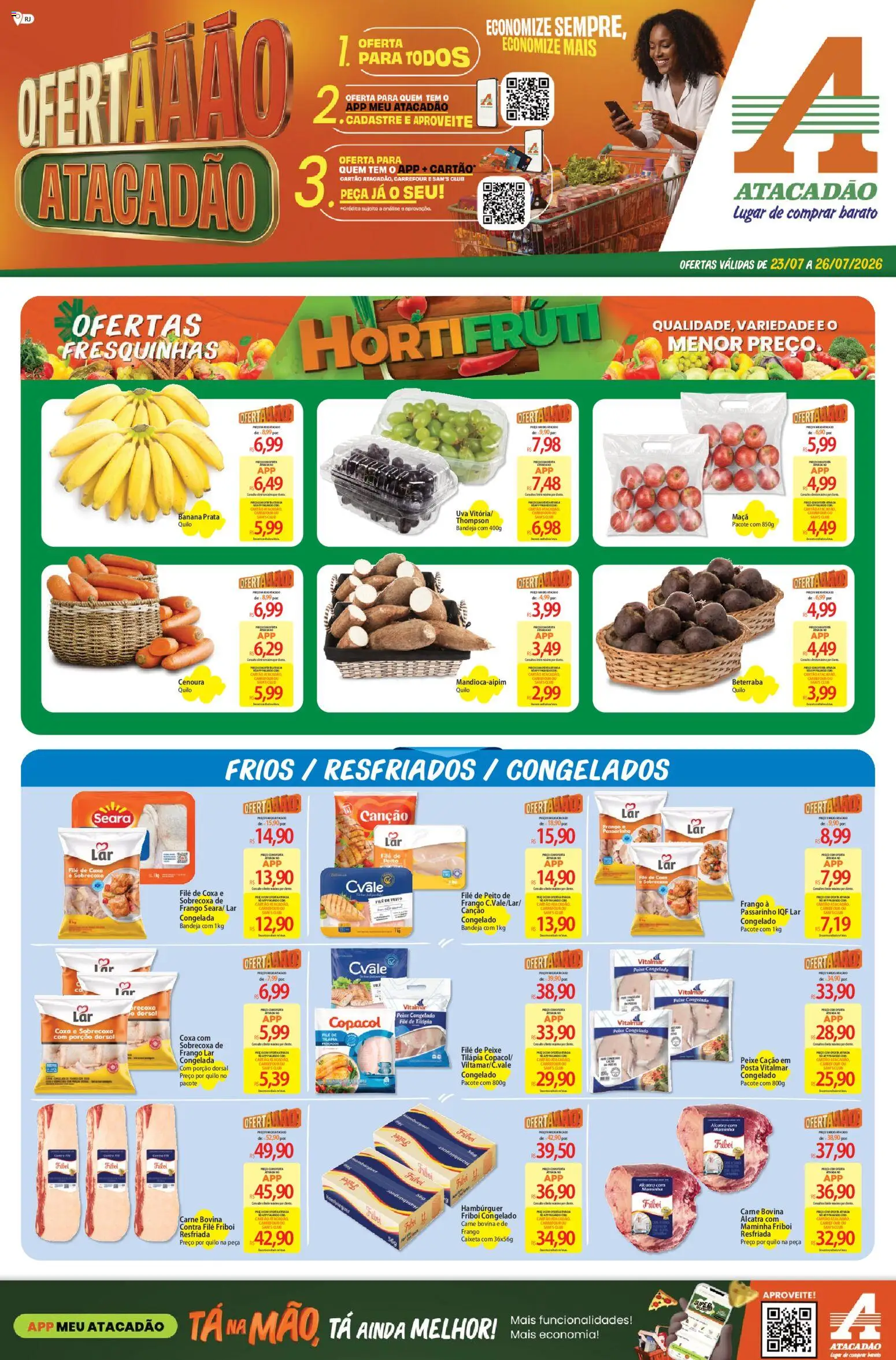 Pré-Visualização do folheto "Atacadão ofertas - RJ" da loja Atacadão válido a partir de 23/07/2026