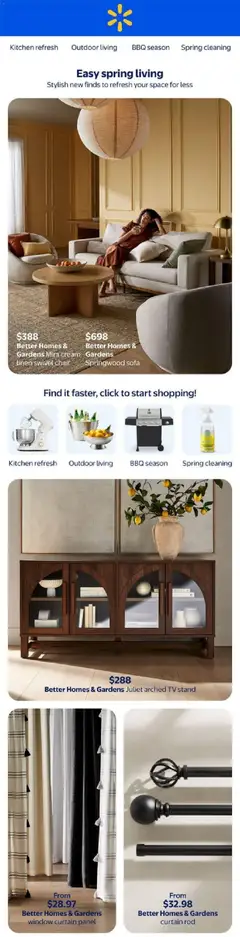 Preview of leaflet Walmart flyer - Easy spring living from shop Walmart is valid from Apr 02, 2026