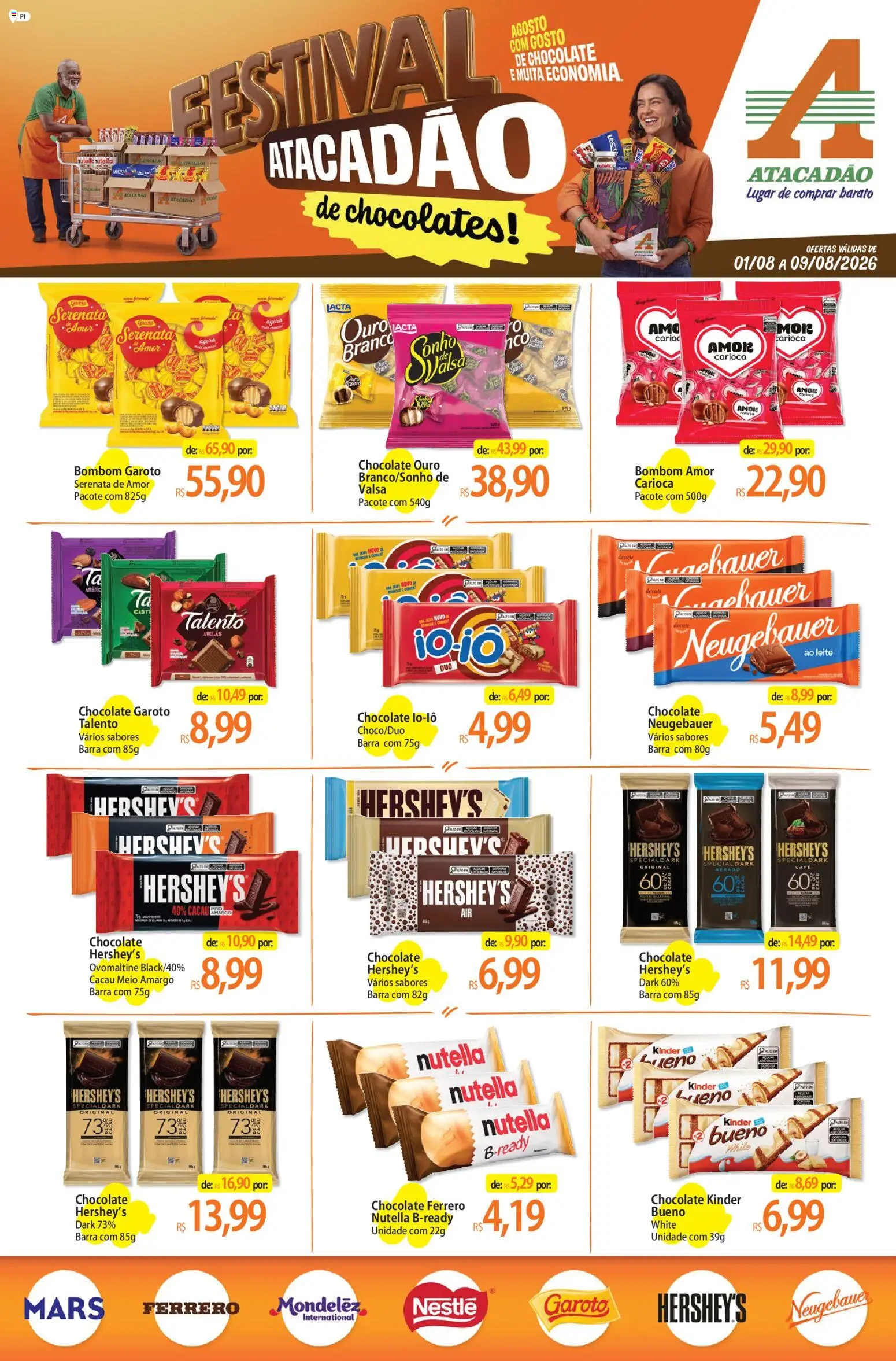 Pré-Visualização do folheto "Atacadão ofertas - PI" da loja Atacadão válido a partir de 01/08/2026 - Chocolate, Nutella, Leite, Bombom, Avelãs, Neugebauer