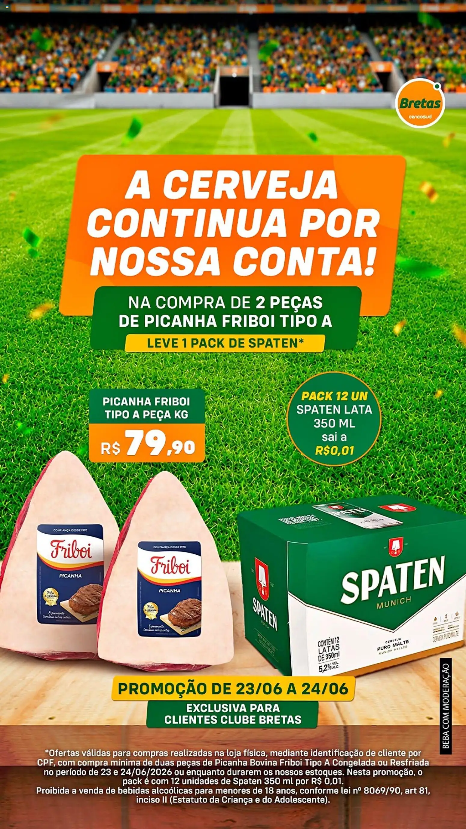 Pré-Visualização do folheto "Bretas - Ofertas da semana" da loja Bretas válido a partir de 23/06/2026 - Cerveja, Picanha, Bebidas