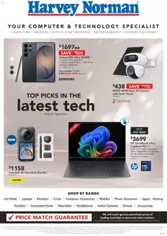 Preview of catalogue Harvey Norman Top Picks in the Latest Tech from shop Harvey Norman valid 19/09/2026