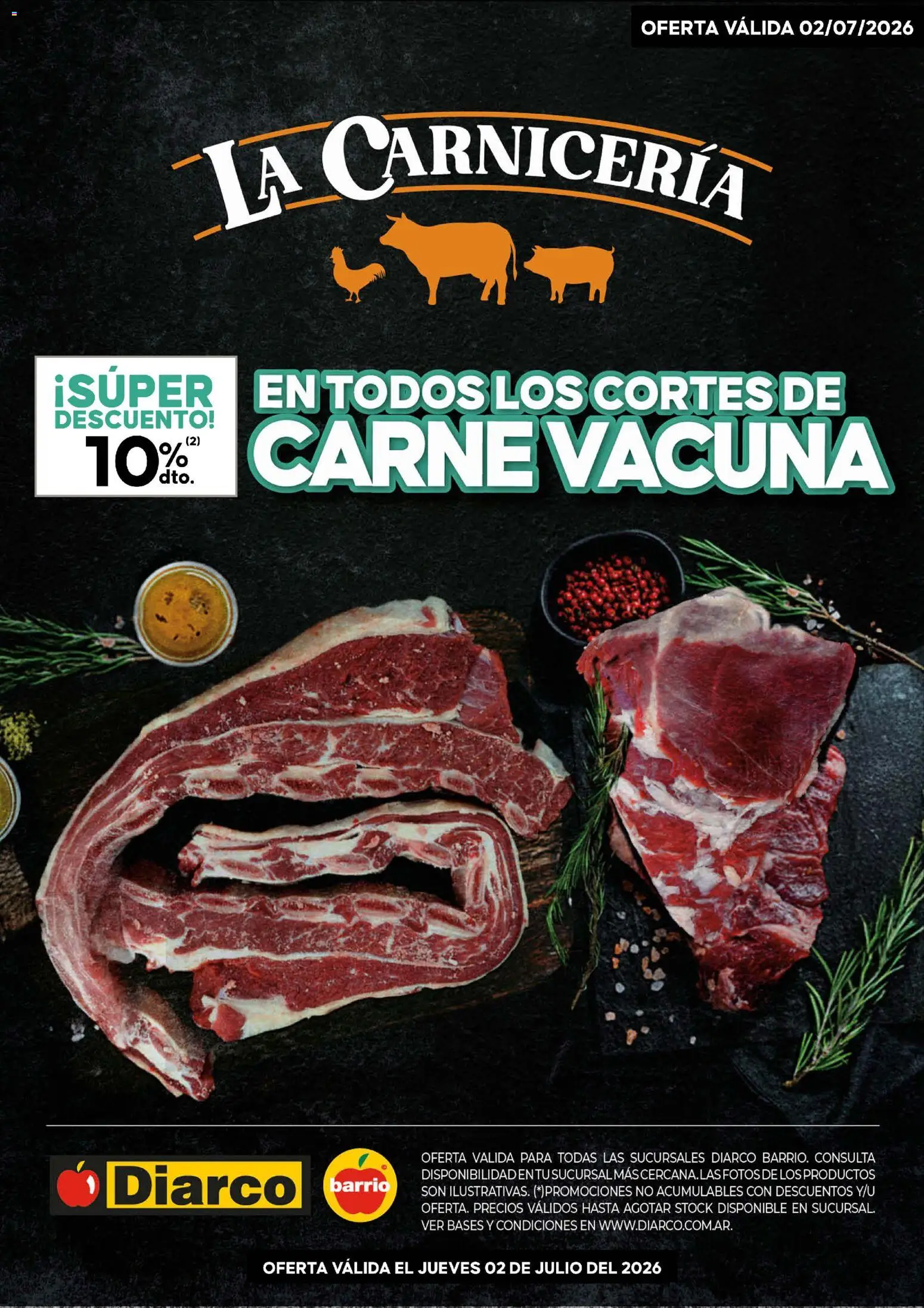 Vista previa del folleto de la tienda Diarco válido desde el 02/07/2026 - Carne